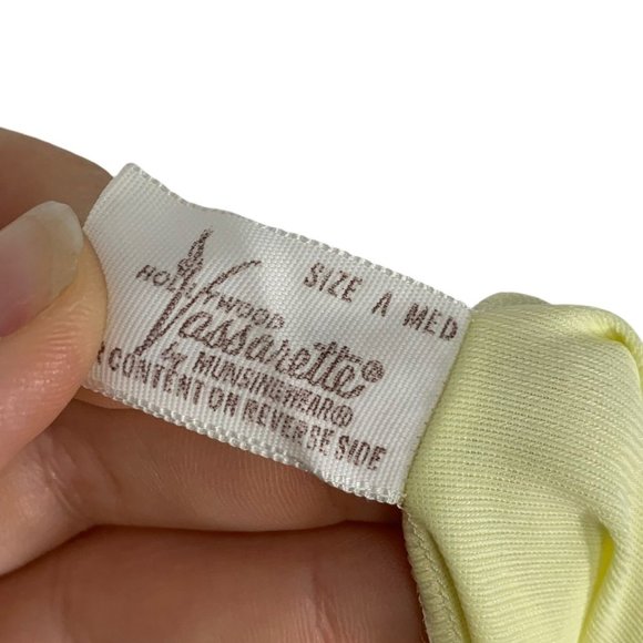 Vintage 60s Yellow Short Lace Antron Nylon Tricot Slip Small - Picture 4 of 7